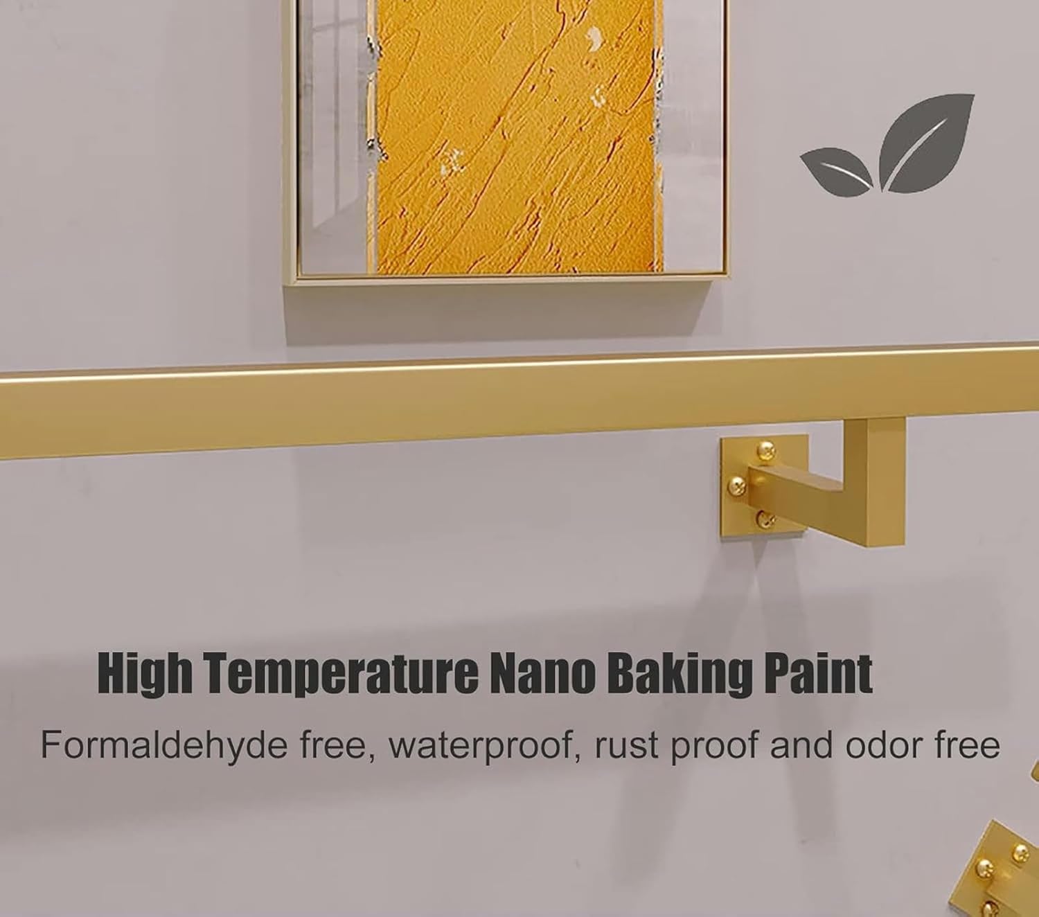 Gold Handrails for Stairs - 1/2/3/4m Long, Barrier-Free Iron Staircase Handrails with Bracket, Home Indoor Corridor Wall Mounted Armrest Decor~/