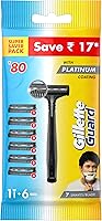 Gillette Guard Manual Shaving Razor Blades - 6 Cartridges, 1 Razor