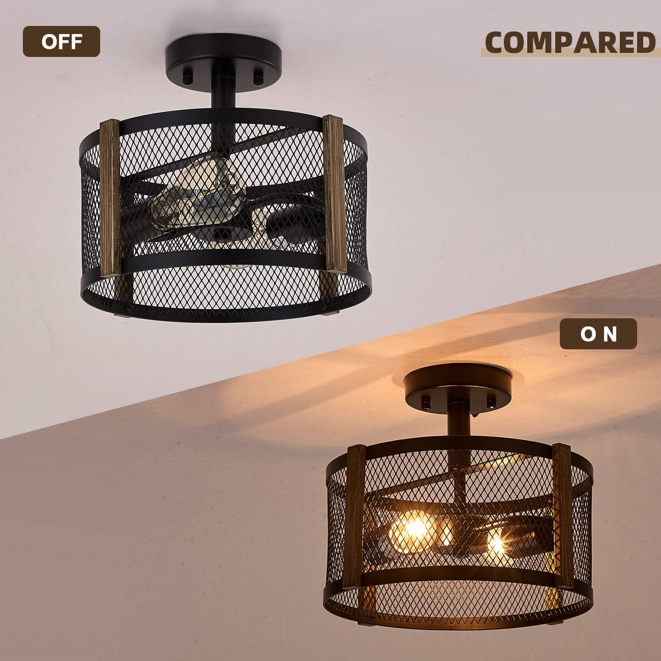 Get Special Price Sophisa Semi Flush Mount Ceiling Light Fixture,13 Inches Kitchen Ceiling Lamps,Black Retro Cage Chandeliers,for Dining Room Hallway Aisle Living Room Entrance Bedroom. One-Day Sale: Up to 80% Off Sophisa Semi Flush Mount Ceiling Light Fixture,13 Inches Kitchen Ceiling Lamps,Black Retro Cage Chandeliers,for Dining Room Hallway Aisle Living Room Entrance Bedroom.