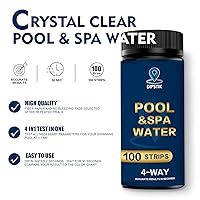 Vista 5 de Tiras reactivas para piscina, 100 tiras para piscina y jacuzzi, tiras de prueba para piscina para alcalinidad total, pH, cloro libre (bromo), ácido