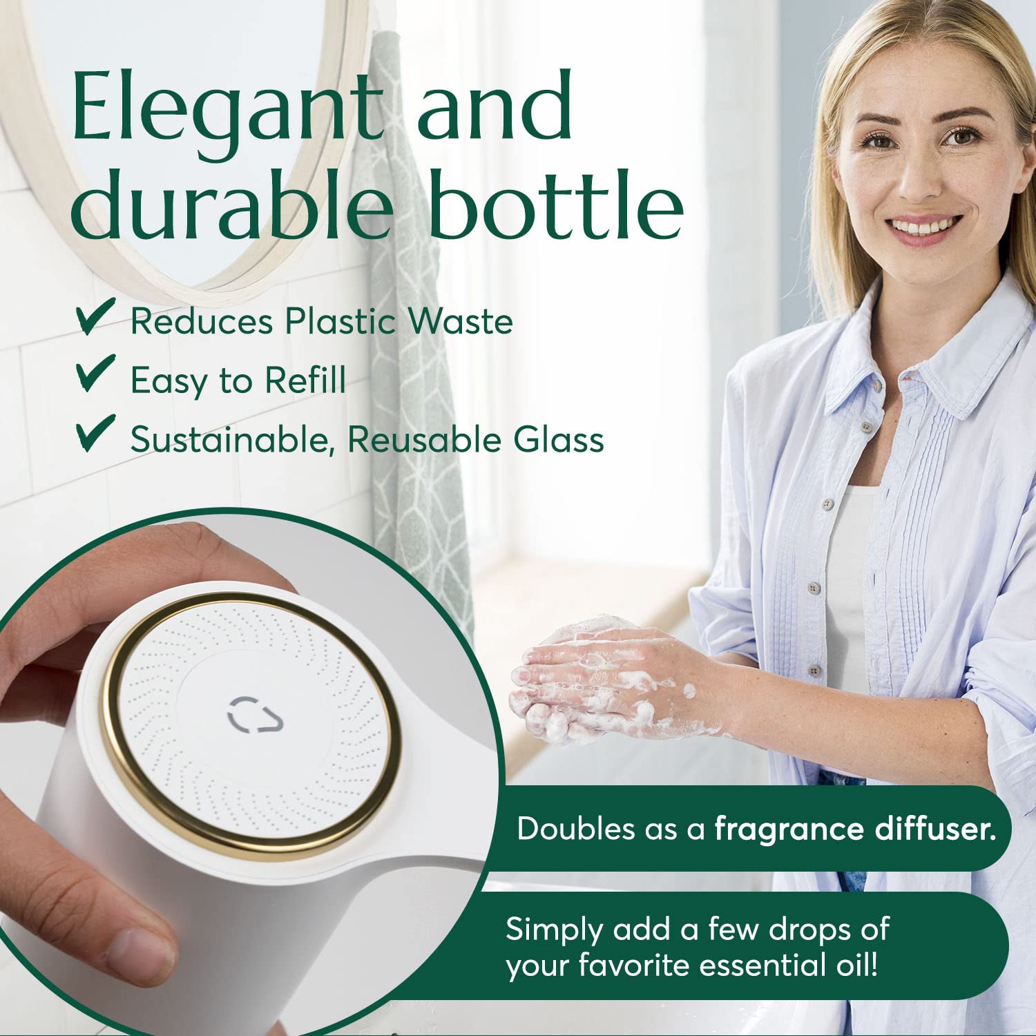 Cleanomic - Distributeur de savon sans contact – Distributeur de savon pour comptoir de salle de bain