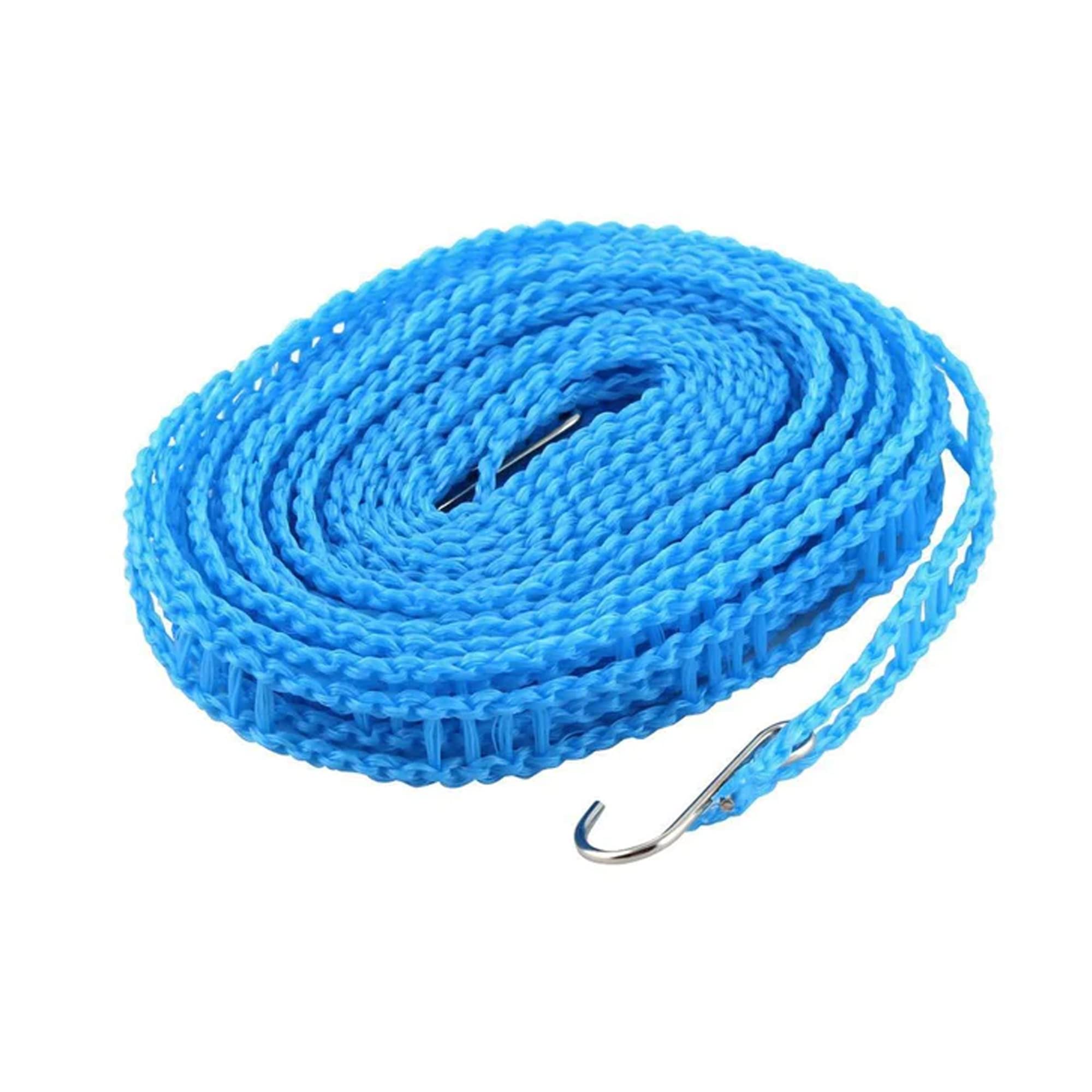 Suzec 5 Meters Windprood Anti-Slip Clothes Washing Line Drying Nylon Rope with Hooks (Multicolor)