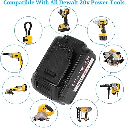 Miniatura 4 de Batería de repuesto de 20 V para Dewalt Baterías de iones de litio 8.0 ah 20 voltios Max XR Paquete compacto compatible con 5ah 6ah DCB205 DCB200