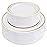 SETUP 100-Piece Gold Trim Plastic Dinnerware Set - 50 10.25 Dinner & 50 7.5 Salad Plates - Heavy-Duty Disposable for Weddings, Catering, Parties