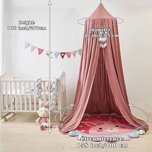 Vista 15 de KOGITI Toldo de cama para niñas, toldo suave y liso para decoración de la habitación de las niñas, castillo de princesa, ropa de cama de mosquitera