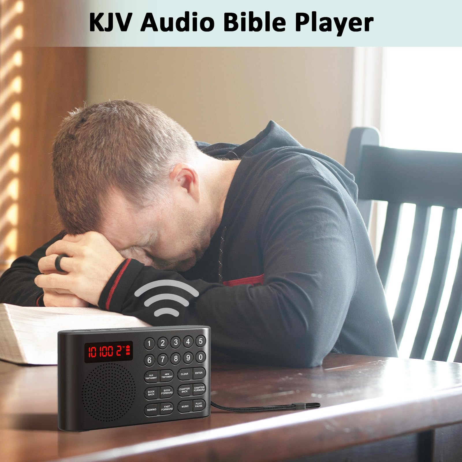 Lamborsafe KJV - Lettore biblico audio per anziani/ciechi/bambini, versione audio elettronico della Bibbia King James, ascolta il nuovo e l'antico testamento sempre e ovunque, resistente e leggero