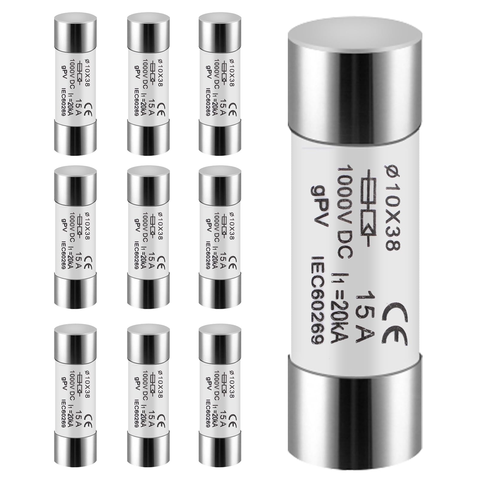 Fusibile GPV HSPV-32L Fusibili Fotovoltaici DC1500V 25A - 5 Pezzi Per Impianti Solari 10x85mm Fusibile Solare 25a 1500vdc - 3