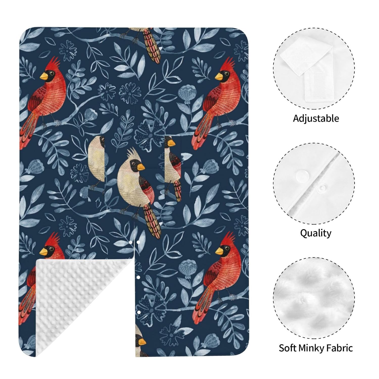 Red Cardinal and Branches Baby Car Seat Cover & Breastfeeding Nursing Cover - Breathable Stretch Fabric Multi-Use Nursing Cover for Breastfeeding