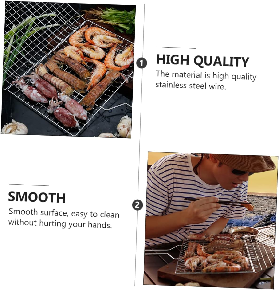 Stainless Steel Bbq Grill Basket with Removable Handle Non Stick Barbecue Basket for Fish and Vegetables Easy to Clean Outdoor Grilling Accessory for Weekend Barbecue