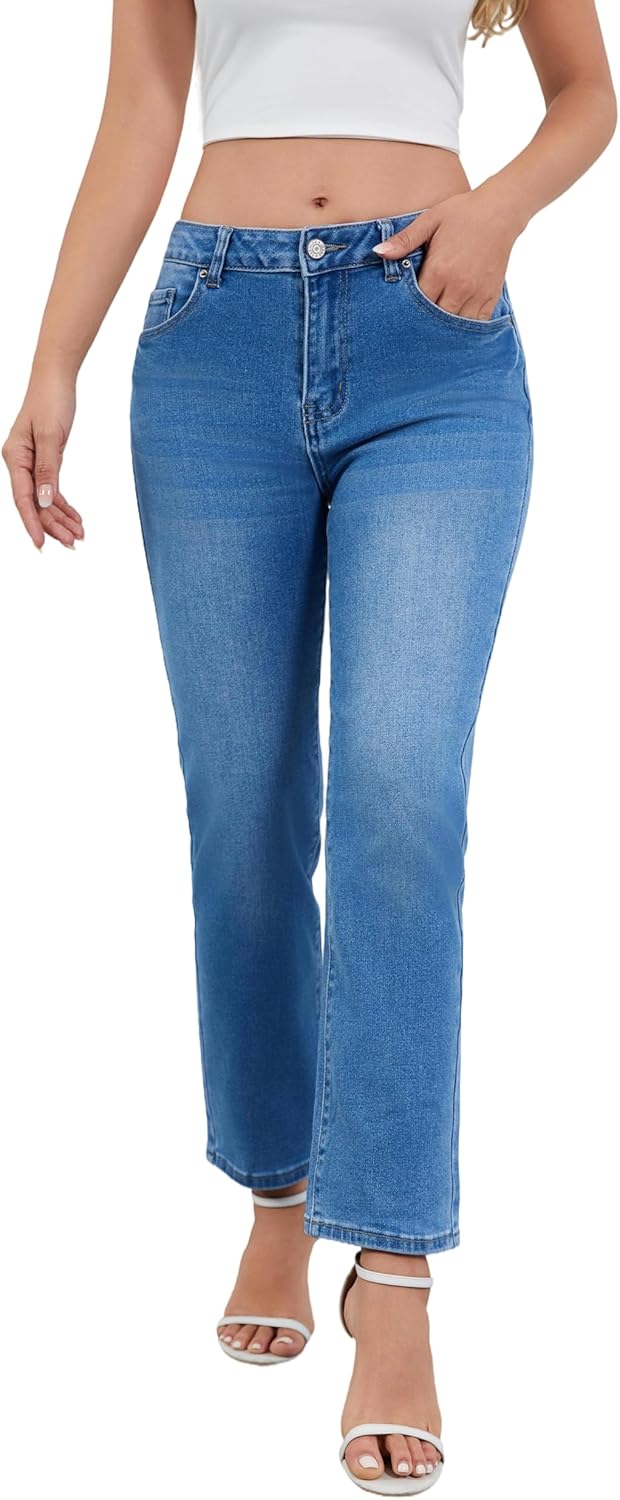 DGRPI Women's Boyfriend Skinny Jeans Ripped Distressed Stretchy Denim Pants - Image 2