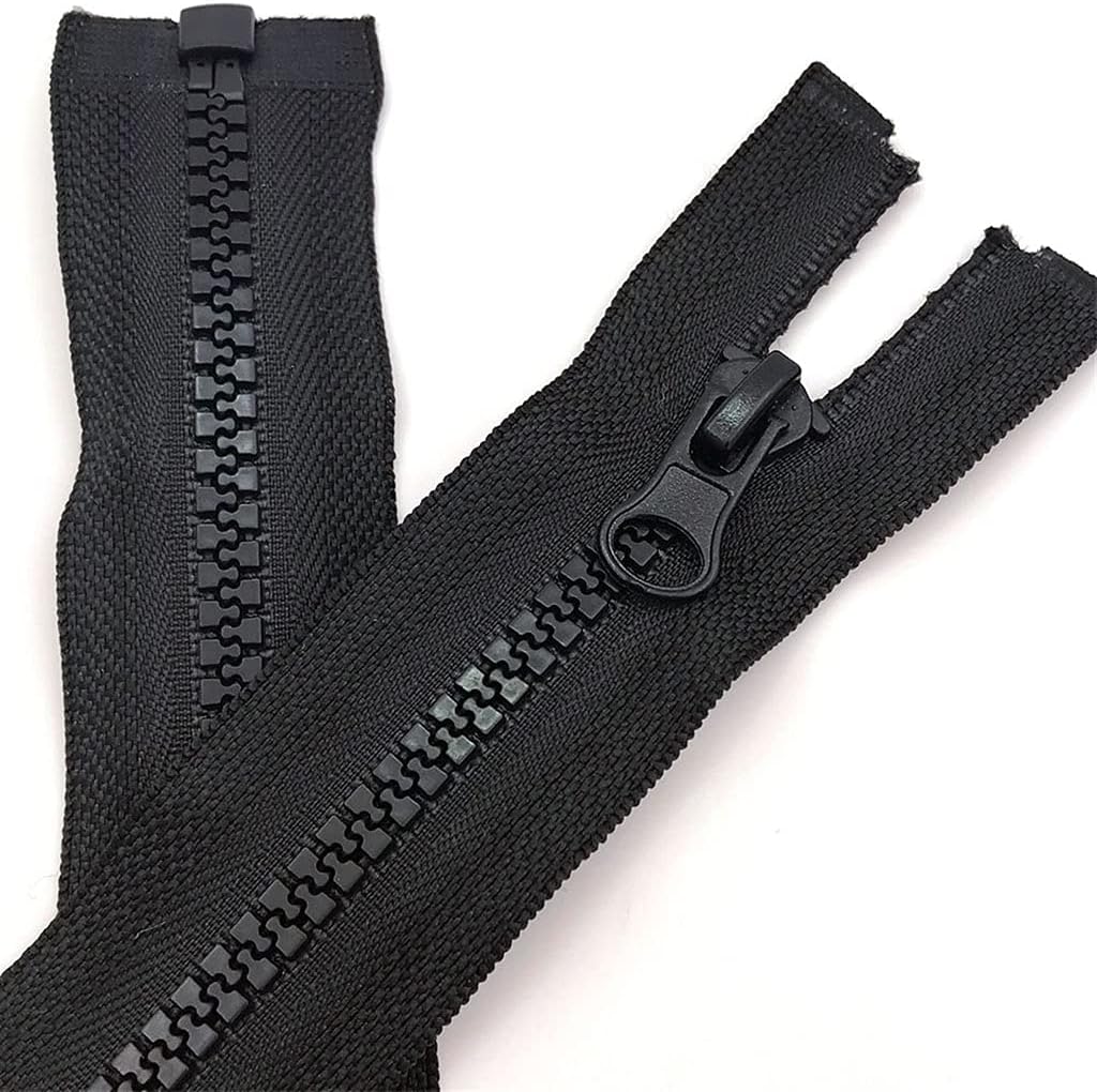 Zippers for Sewing，Zipper Replacement, 5# Plastic Resin Zipper with Zipper Pulls, 6080cm Black Open End Jacket Coat Zippers for Sewing Accessories (65cm(26 inch))