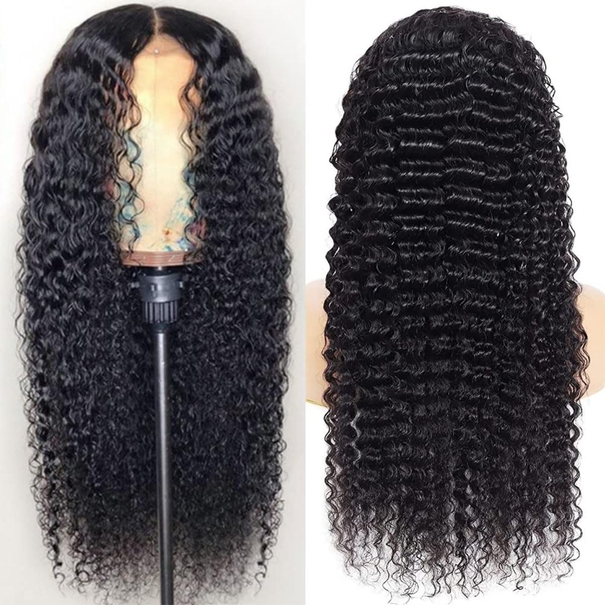 NEW #2 Deep Wave Lace Front Wig 24” 4GIRL4EVER 24 Inch Deep Wave Lace Front Wig Human Hair 180  main image 4