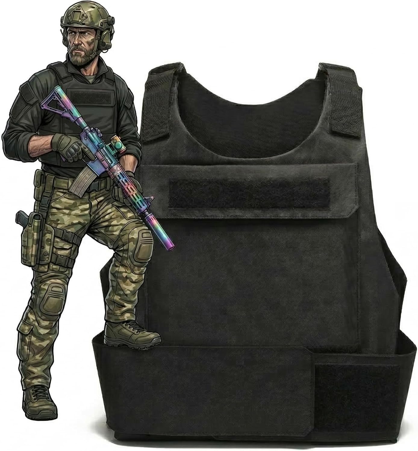 Wild&Escape Tactical Vest for Men – Adjustable Airsoft & Paintball Outdoor Gear