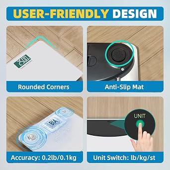Digital Bathroom Scales for Body Weight Scale 250kg Extra-High Capacity, Lepulse Smart Weighing Scales Body Weight BMI with Extra-Large Platform, Weight Machine with APP, 8mm Tempered Glass, Step-on