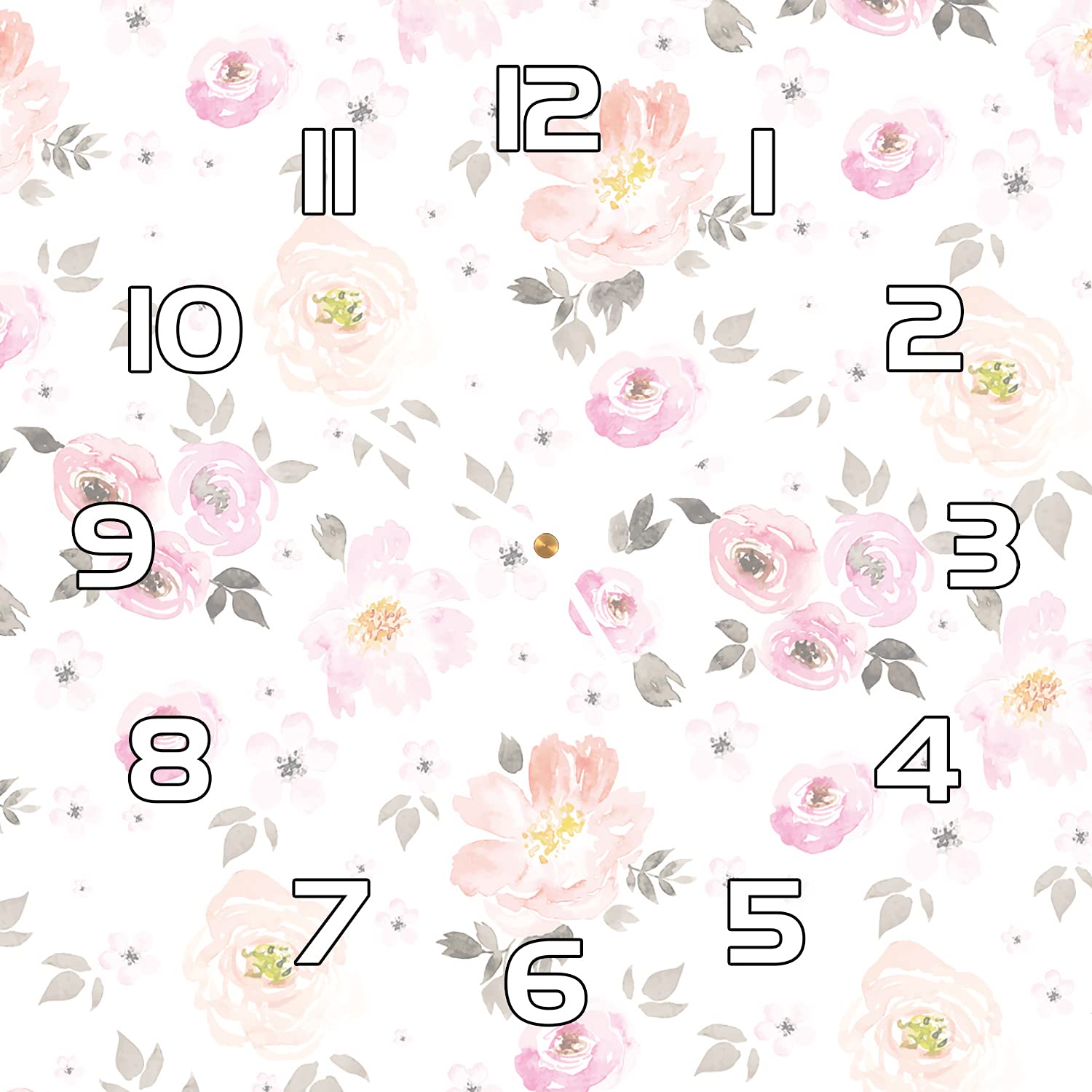 Horloge en verre 30x30 cm Coloray décor floral vintage pour salon
