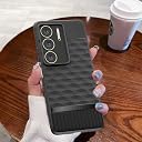 Pikkme Back Cover for Realme C75 Camera Protection 3D Hexa Cube Design Silicone Protective Bumper Case (Black) gallery image
