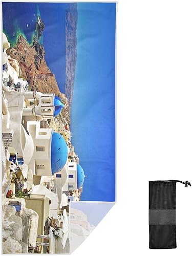 Miniatura 8 de Santorini - Toalla de playa de secado rápido, absorbente, toalla ligera a prueba de arena para gimnasio, yoga, deportes natación, 30 x 60 pulgadas