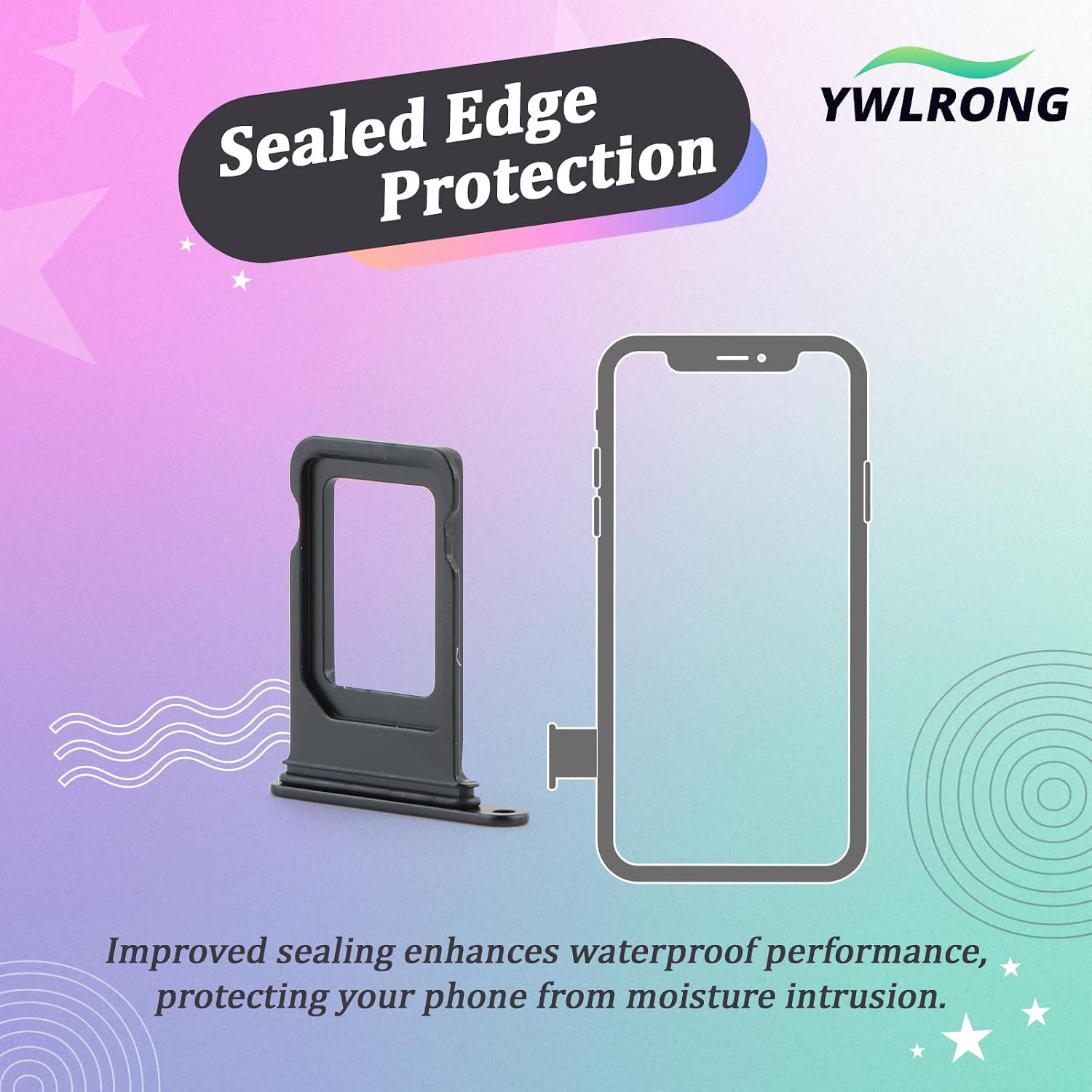 2PCS SIM Card Tray for iPhone 12 SIM Card Slot Holder Replacement for iPhone 12 A2403 A2172 A2402 with Open Eject Pin(Black)