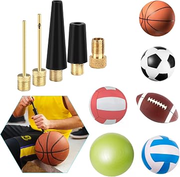 Ball Needles for Air Pump, Needle Inflator Kit Needle Nozzle Adapter, Ball Pump Needle Set for Football, Basketball, Volleyball, Swim Ring, Balloon, Bike,air Compressor Ball Pump Adapter 5pcs