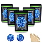 Auperwel Wax Beads for Hair Removal 1.1 lb (17.6 oz), Hard Wax Beads for Sensitive Skin - Brazilian, Face, Bikini, Legs, Eyebrow, Painless Waxing Beads Kit for Women Men, 5 Packs with 10 Wax Sticks