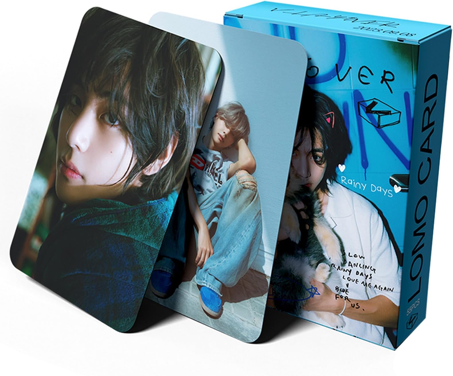 KPOPBP Bangtan Boys V Photocards First Album Layover Photo Merch KPOP Lomo Cards Set Gift for Army Boys and Girls, Blue