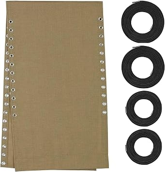 Zero Gravity Chair Replacement Fabric with Bungee Cord Kit, 17 Inch Wide Repair Cloth with Replacement Cord for Anti Gravity Chairs Outdoor Recliner Patio Lounge Chair Lawn Beach Sling Chair, Tan