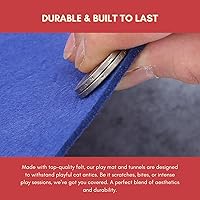Vista 3 de Cueva de gato Peekaboo y alfombra de juego plegable con túnel: mezcla de fieltro duradera de 4 colores con túneles para gatos de interior, combo