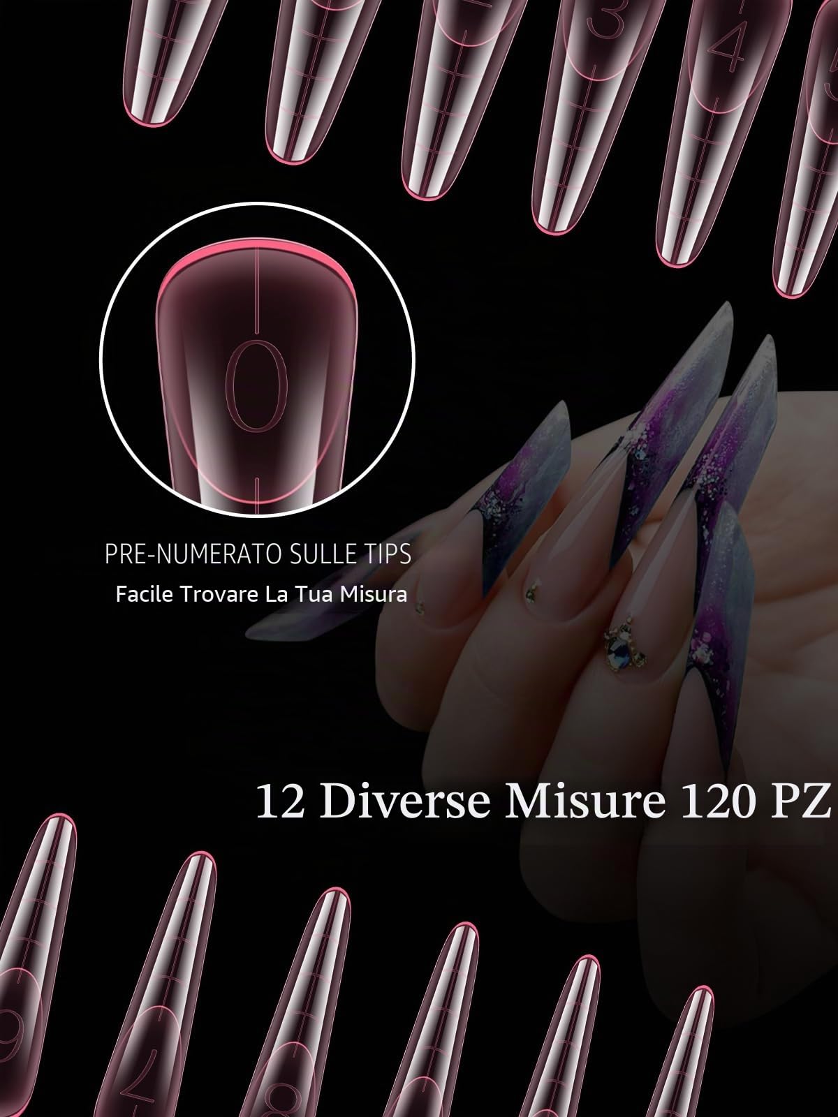 TOROKOM 120 Forme Duali per Gel Poly - Stampini Rosa per Ricostruzione con Gel Estensore - Ideale per Nail Art, Salon e DIY