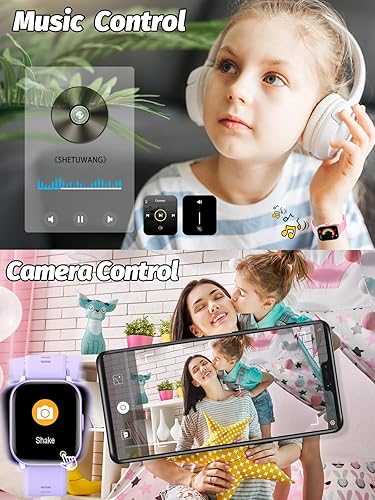 Miniatura 6 de Reloj inteligente para niños y niñas, rastreador de actividad física con monitor de sueño de frecuencia cardíaca, impermeable, reloj de bricolaje,
