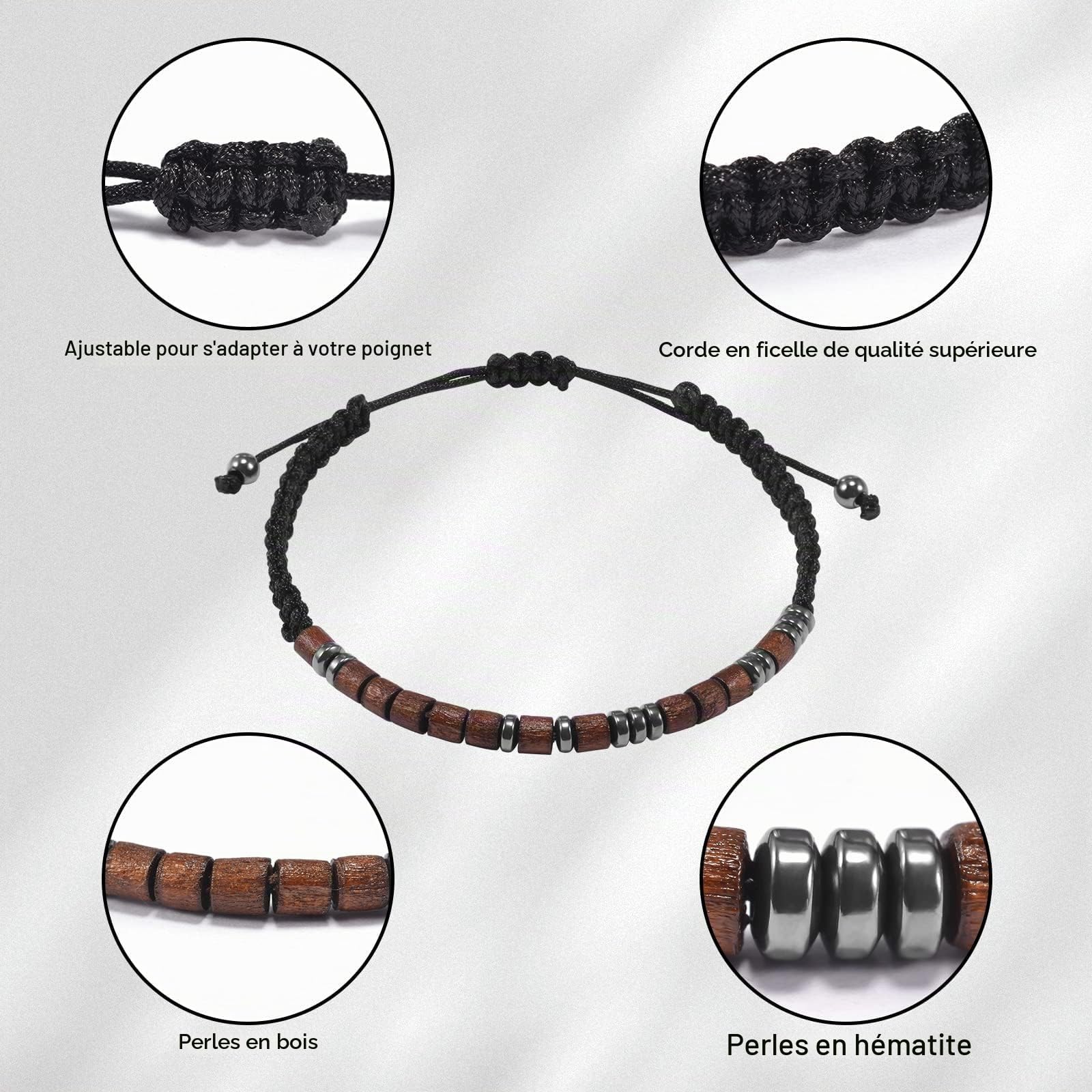 YELUWA Bracelet Je T'aime En Code Morse Pour Hommes | Cadeau Couple Amoureux Amour Pour Copain, Anniversaire Saint Valentin Noel, Pour Homme Mari Papa Fils