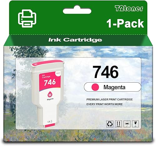 Cartuchos de tinta magenta 746 de 10.1 fl oz (P2V78A) de repuesto para impresora de trazador de gran formato 746 Z6 y Z9+ (paquete de 1)
