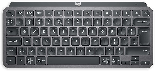 Teclado sem fio Logitech MX Keys Mini com Iluminação Inteligente, Conexão USB ou Bluetooth Easy-Switch para até 3 dispositivos e Bateria Recarregável - Grafite