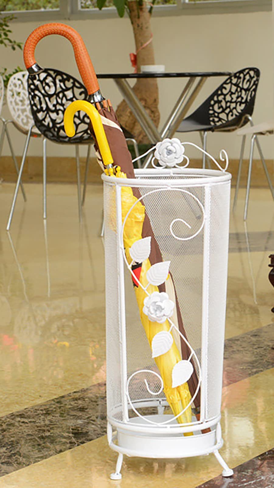 Porte-parapluies Décoratif En Fer Blanc - Seau De Rangement Pour Entrée, Magasin, Hôtel (50 Cm)