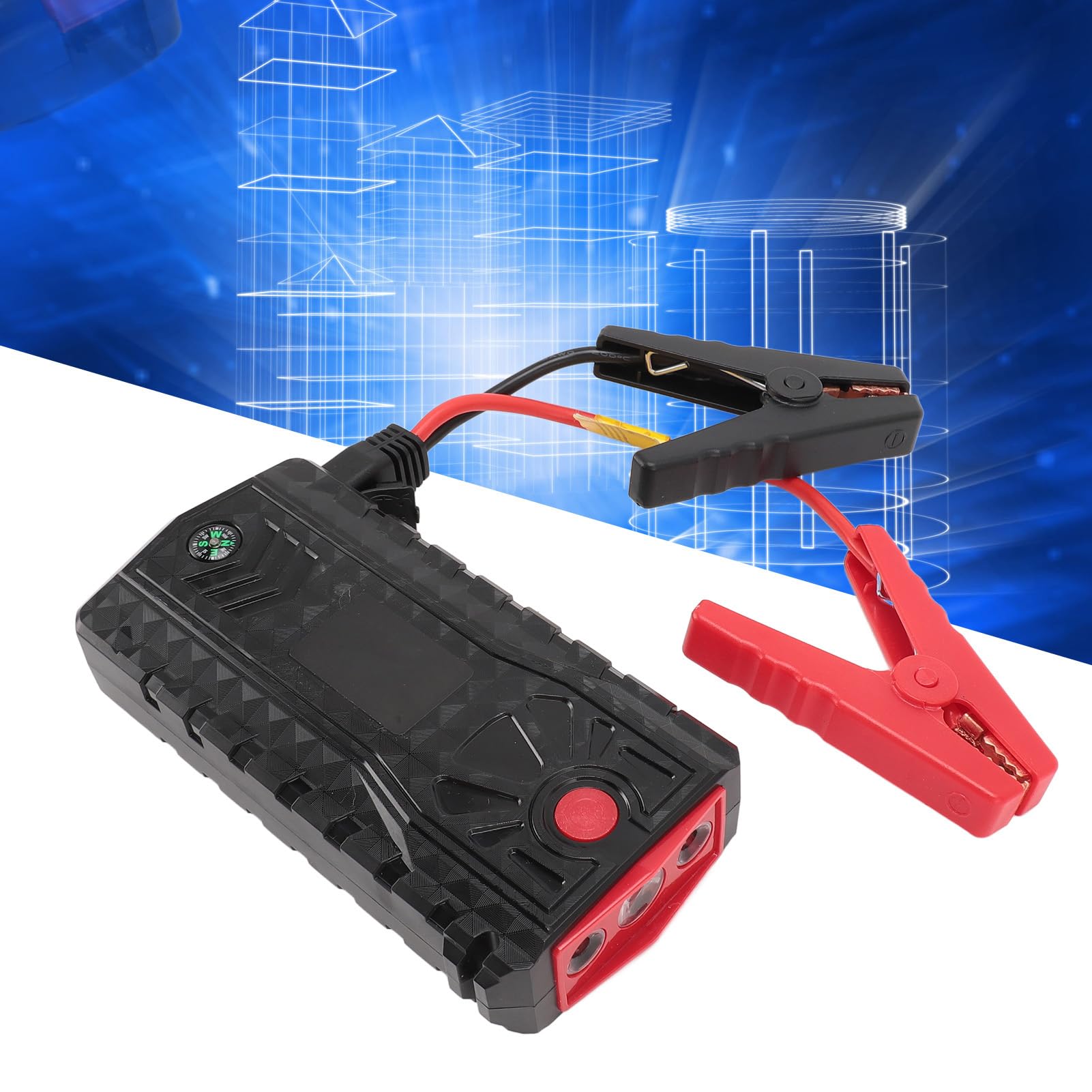 Cosiki Starter Akumulatora Samochodowego, 100-240 V 12 V, 4 Wzmacniacz Akumulatora USB, Szybkie Obciążenie, Profesjonalne światło LED z ładowarką ścienną do Silnika Diesla (wtyczka UE)
