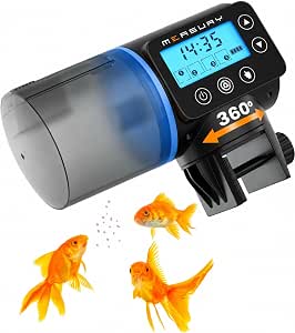 Measury Futterautomat Aquarium, Automatische Fischfütterung bis zu 4 Mal am Tag - Futterspender Fische, Fischfutterautomat