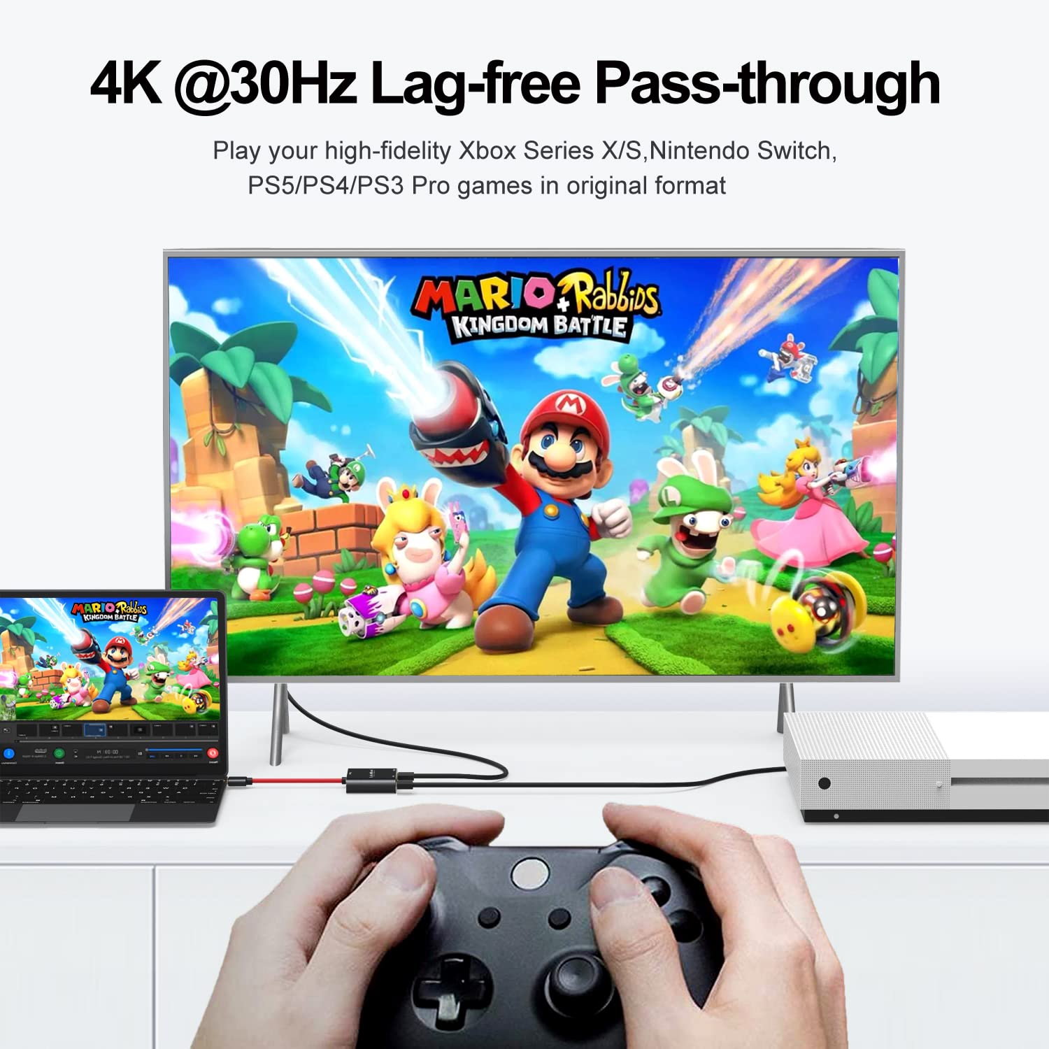 Tarjeta de captura, tarjeta de captura HDMI 4K para Switch, tarjeta de captura de video para transmisión y grabación PS5, PS4, Xbox Series X/S, Nintendo Switch en DSLR OBS con laten ultra bajo HD