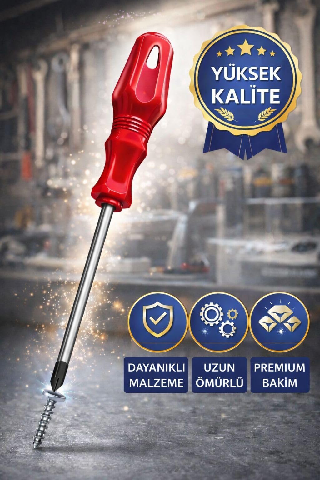 Profesyonel Manyetik Yıldız Tornavida PH2 6+125 mm, Yüksek Tork