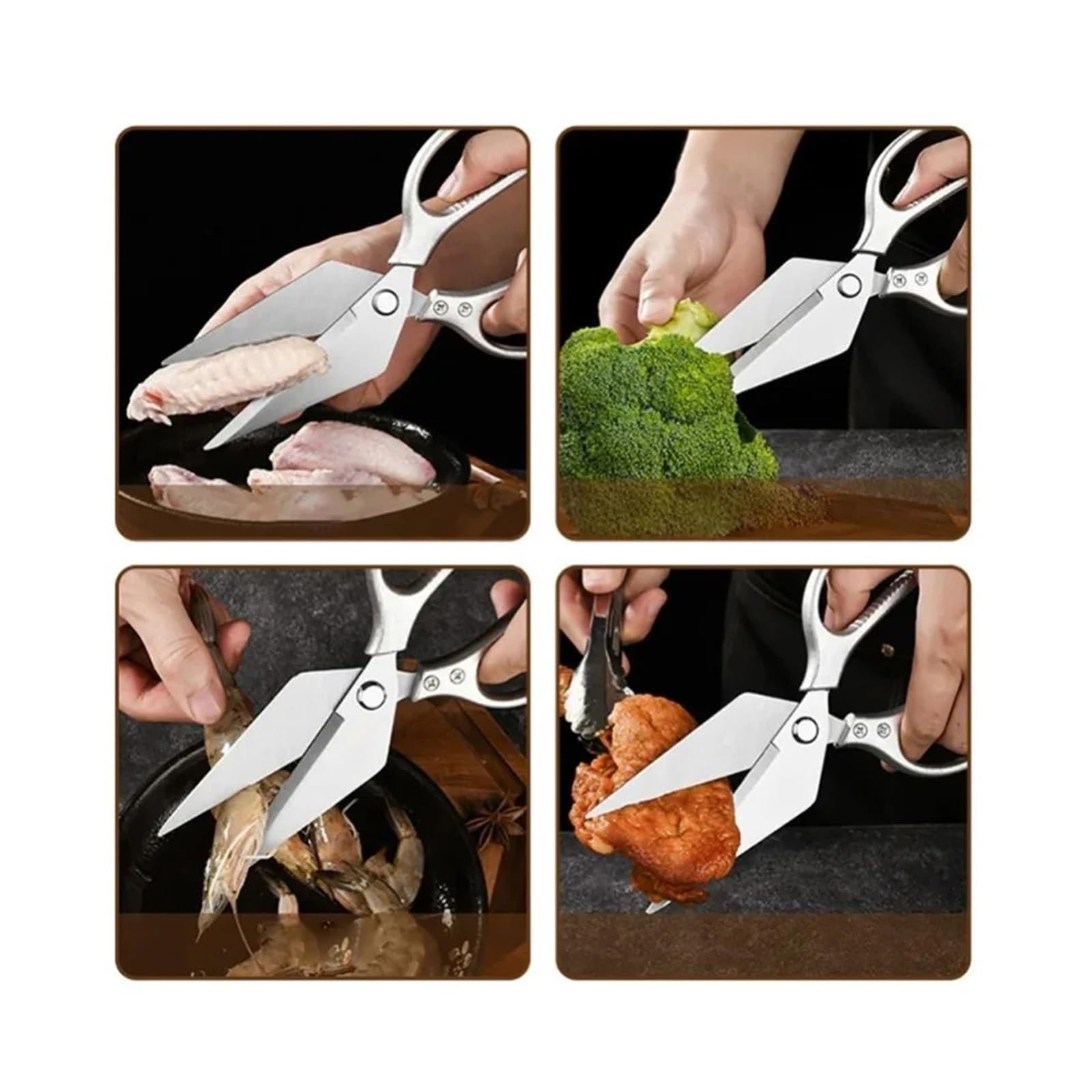 Mehrzweck-Küchenschere for Schneiden von Gemüse, Fleisch, Fisch, Huhn, Knochenschere, Kunststoffgriff, Klinge aus rostfreiem Stahl