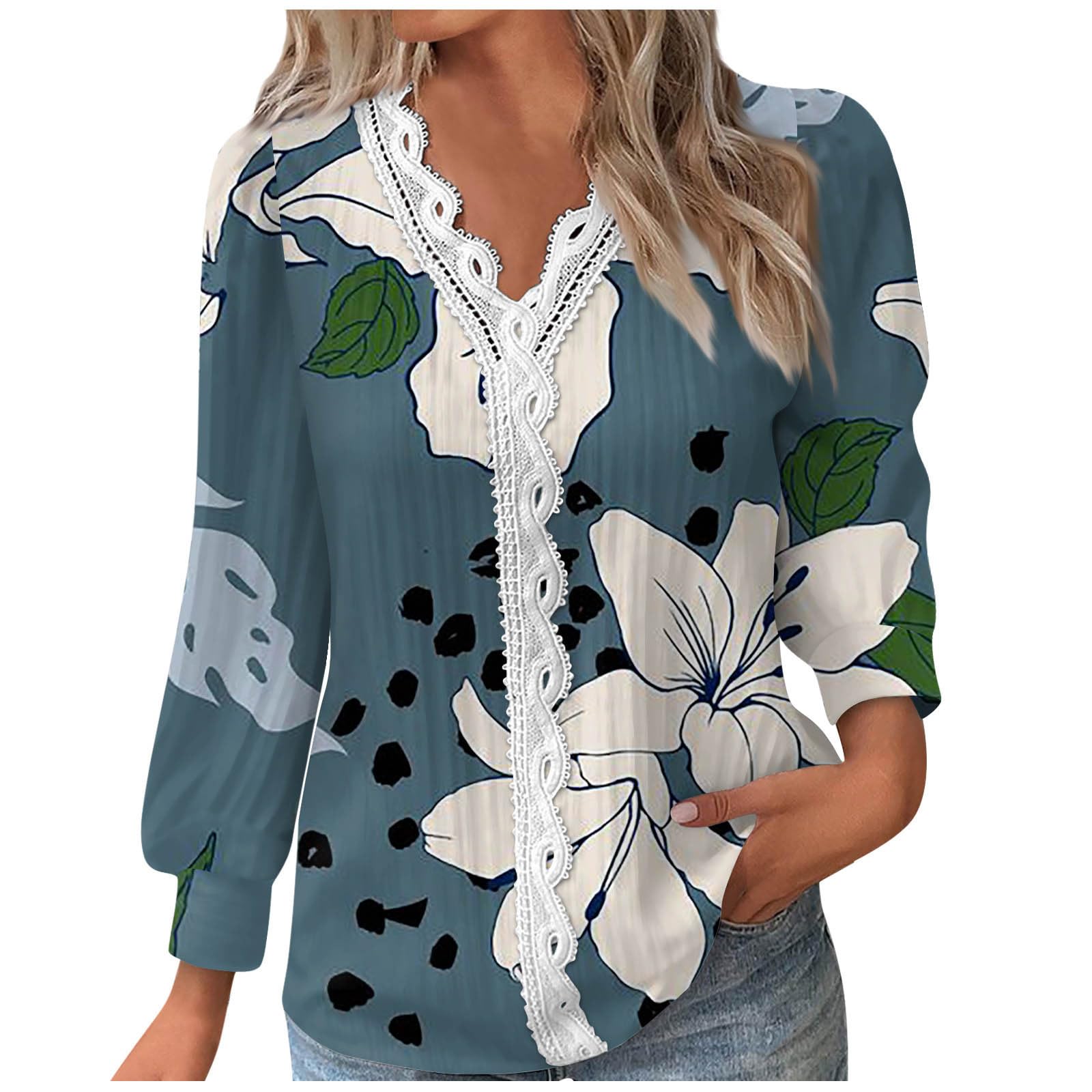 Going Out Tops for Women,Sexy V Neck Blouse Button-Down Blouses Long Sleeve Tshirts Hollow T Shirts Fall Tees 2023