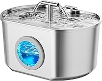 Vista 1 de Cat Water Fountain Stainless Steel - Pet Drinking Fountain for Cats Indoor - 2.2L/74oz Automatic Water Dispenser with Watering Level Window