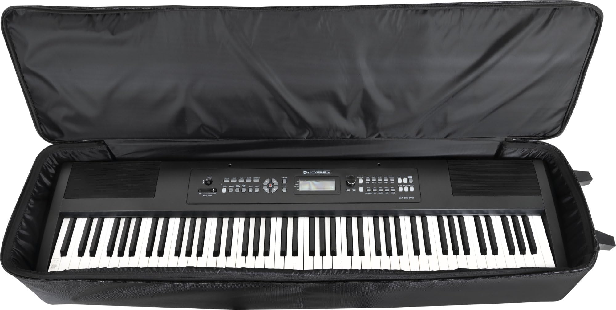 McGrey KBT-3223-88 Chariot de transport à roulettes pour clavier et piano avec 88 touches, léger, confortable et robuste, rembourrage intérieur épais, sac à dos rembourré, imperméable, noir