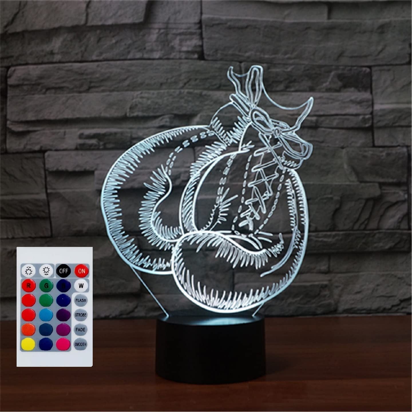 SUPERHONGJIHAO Night Light for Kids 3D Boxing Glove Led Lamp with Remote Control 16 Color Changing Xmas Birthday Gift for Child