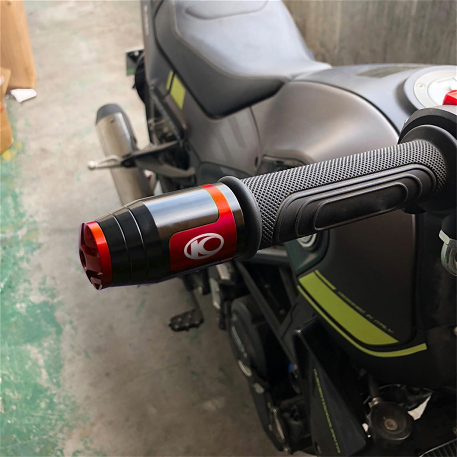 Contrapesos Manillar Moto Empuñaduras para Manillar de Motocicleta(Orange)