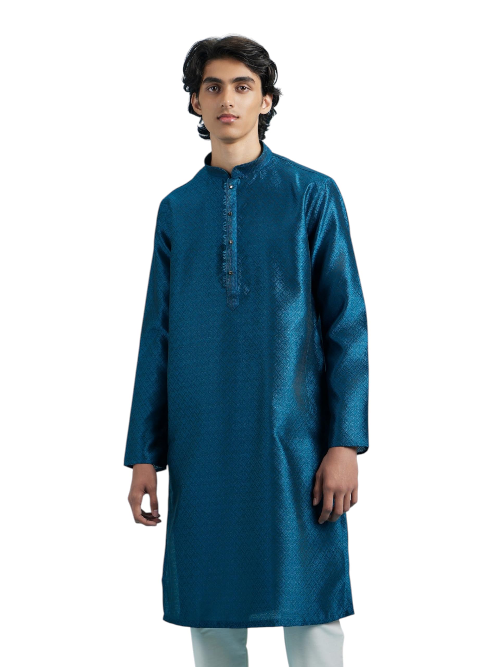 diwas by manyavar Men's Art Silk Self Design Kurta (1pc)-picture-30
