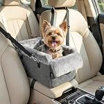 Sièges de voiture pour chiens pour petits chiens, siège de voiture de ConsoleCenter avec antidérapant et un soutien fort, lit d'animal portable anti-effondrement pour chiots avec ceinture de sécurité de coussin doux, petits chiens et chats sous 12 LBS, brun