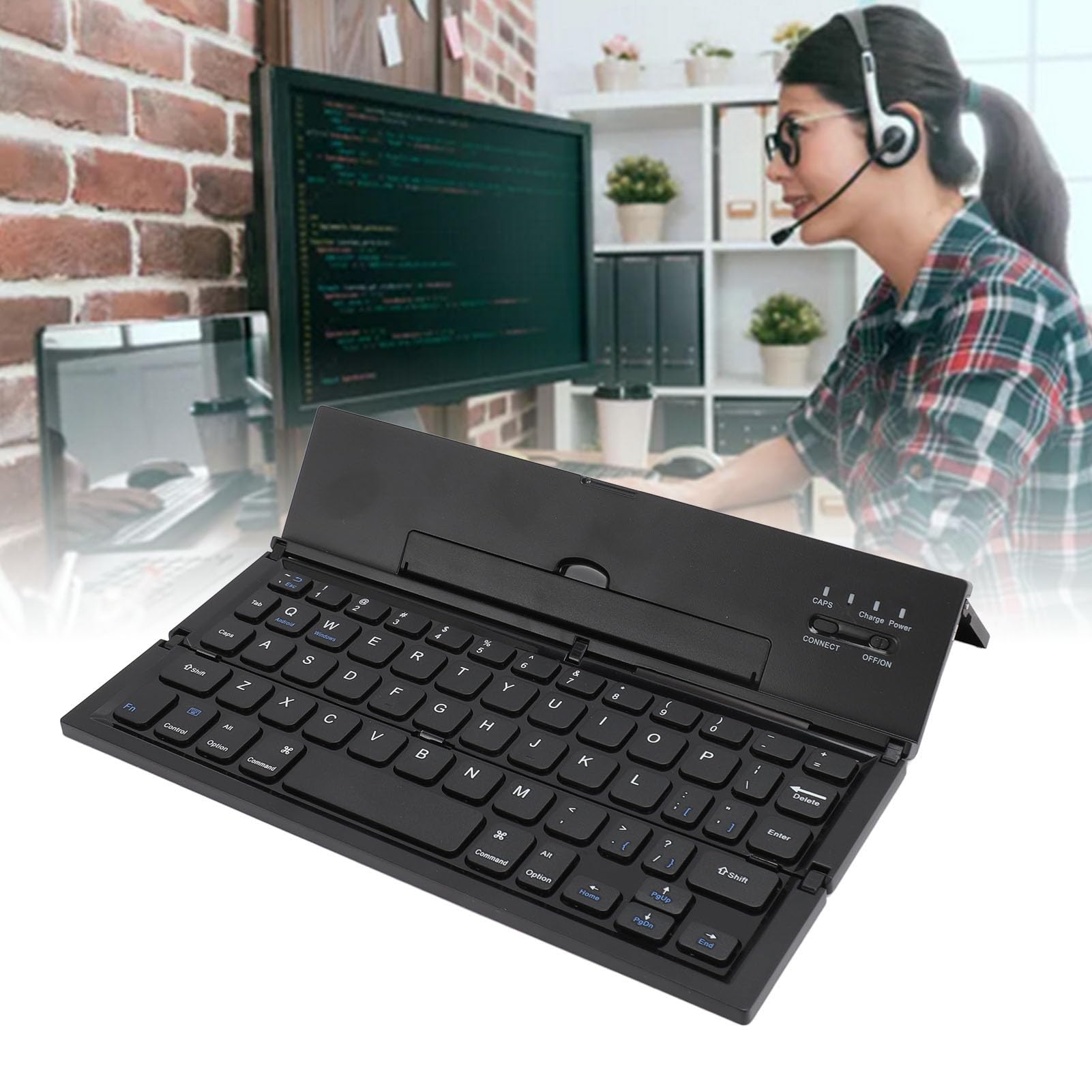 Tastiera Pieghevole Bluetooth da Viaggio, Portatile per Android, Vittorie, iOS Phone 13 12 11X8 7 6, Tab
