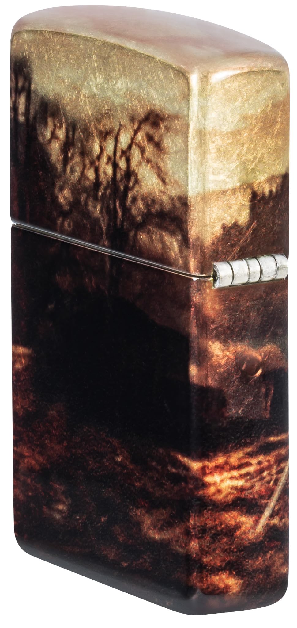 Zippo - Briquet tempête, Motif Chevalier, Impression 540° Fusion (mélange de Couleurs), Laiton Vieilli, Rechargeable, réutilisable, Design Coupe-Vent, boîte Cadeau, fabriqué aux États-Unis
