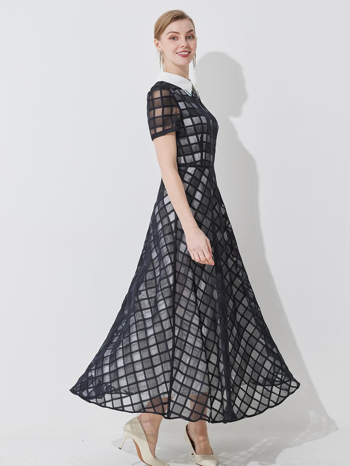 DEVCHATA New Women Plaid Dress Graceful Party Long Dress Fashion Vacation Casual Clothing Wedding Guest Dress Formal