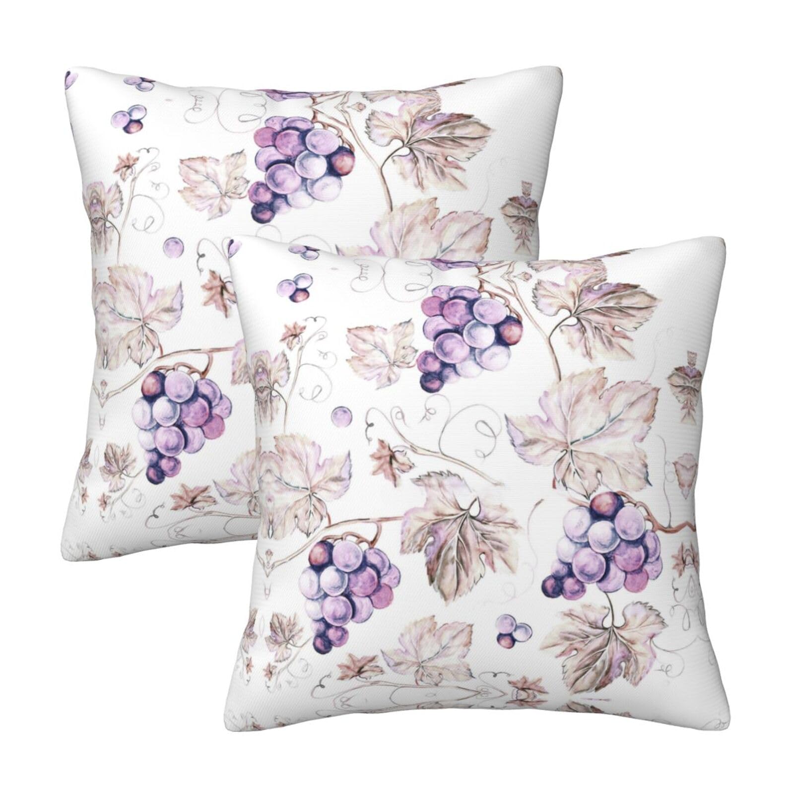 Kfjghhl Beautiful Grape Leaves Throw Pillow Covers Decorative Farmhouse Couch Pillow Case 4 Sizes Square Cushion Pillcase