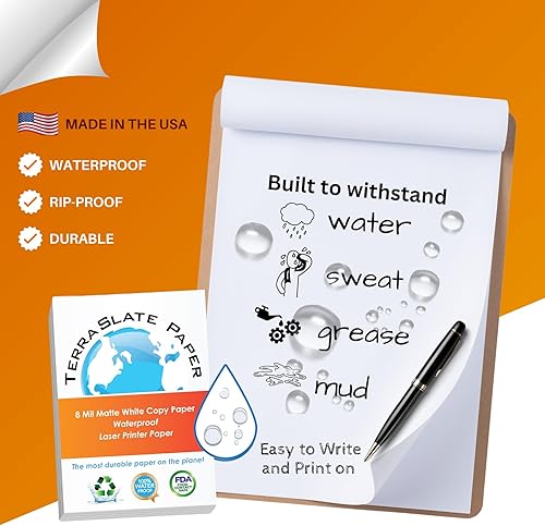Miniatura 2 de TerraSlate - Impresora láser impermeable, resistente a la lluvia, 8 mil, 8.5 x 11 pulgadas, 250 hojas